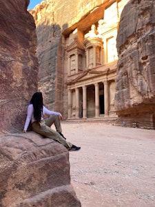 Looking out at the Treasury in Petra