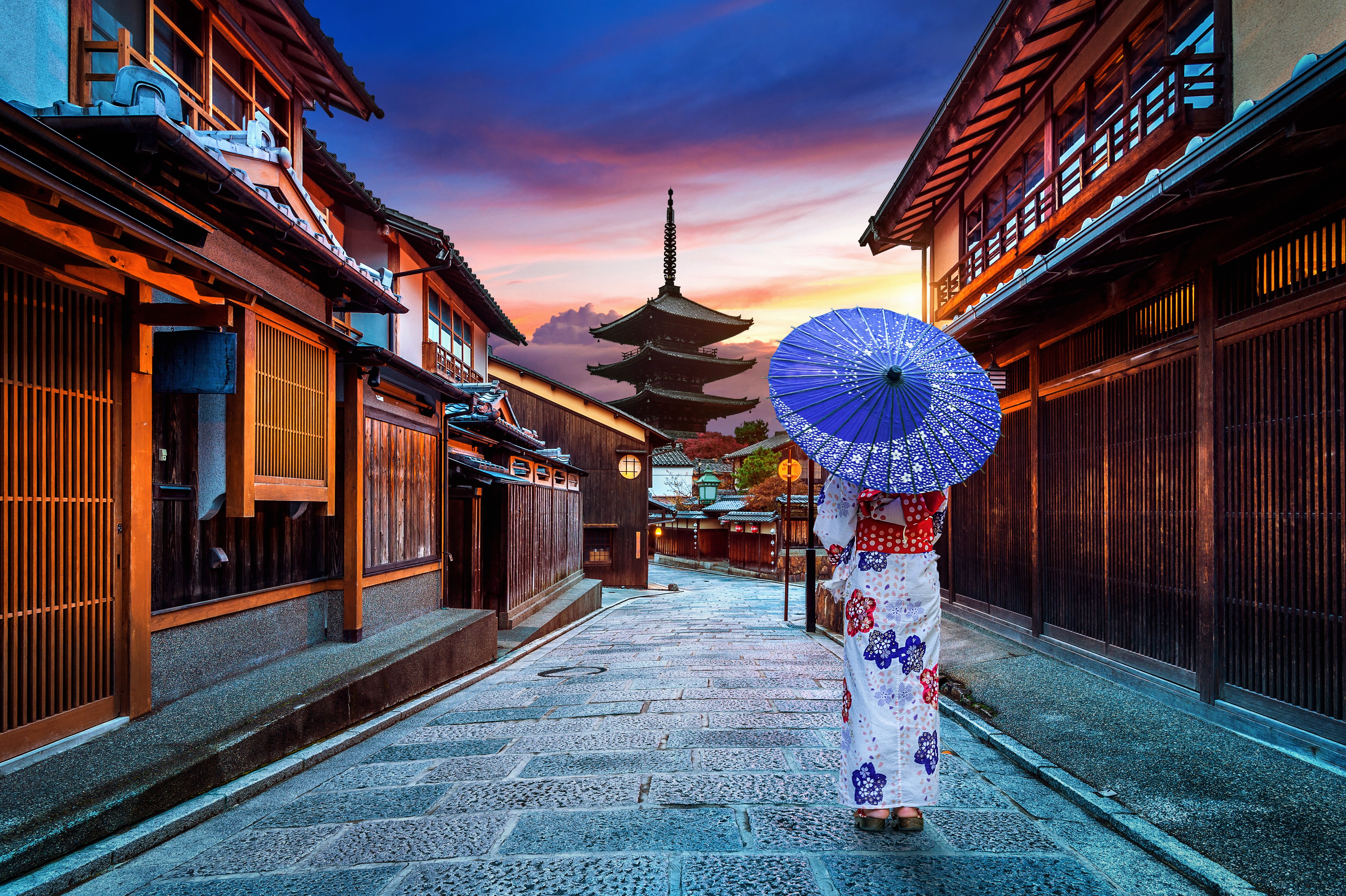 woman walking in japan