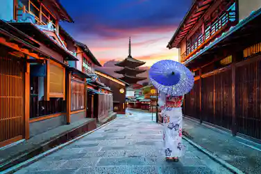 woman walking in japan