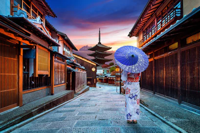 woman walking in japan