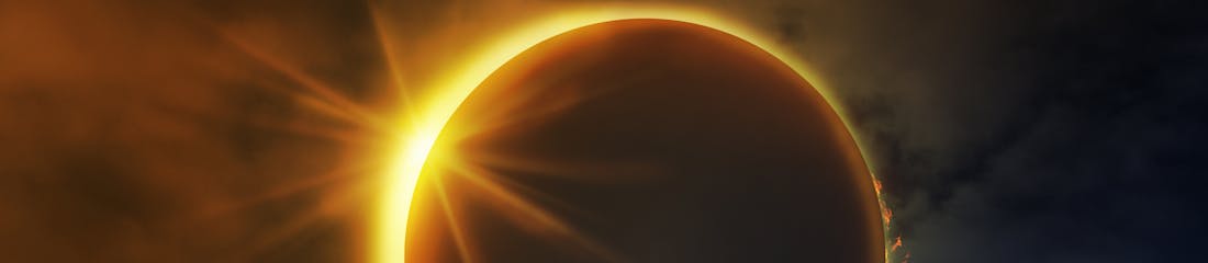 solar eclipse in dark sky