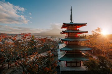 view of fuji mountain in japan