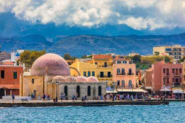 chania bay in crete, greece