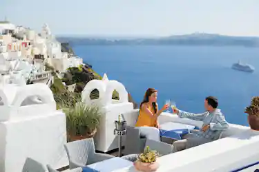 couple in santorini, greece