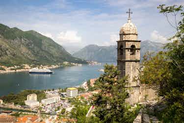 azamara ship sailing in kotor, montenegro
