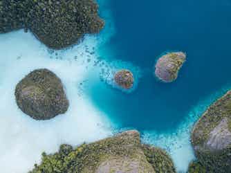 aerial view of raja ampat in indonesia