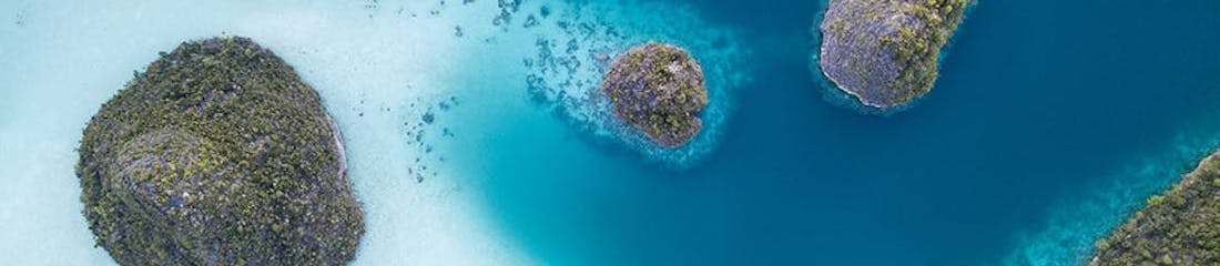 aerial view of raja ampat in indonesia