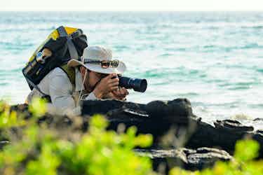 photographer taking picture in the galapagos islands