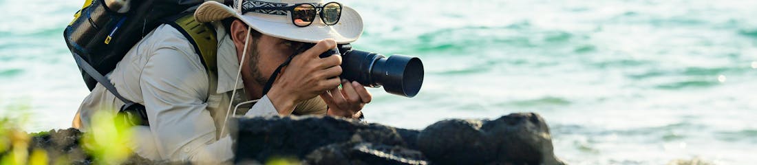 photographer taking picture in the galapagos islands
