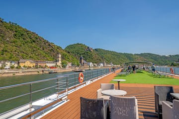 view of the rhine from the sundeck of a scenic ship
