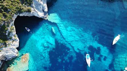aerial view of tropical island in the caribbean