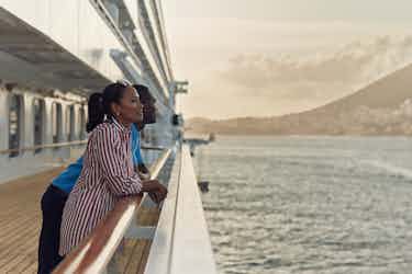 couple on deck of crystal ship