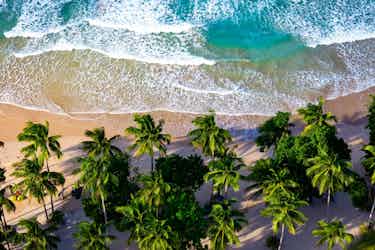 view of beach from above