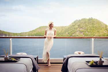 woman onboard ritz carlton ship in the spa