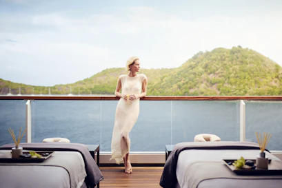 woman onboard ritz carlton ship in the spa