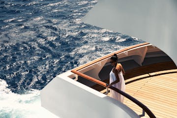 woman on deck of crystal cruises ship