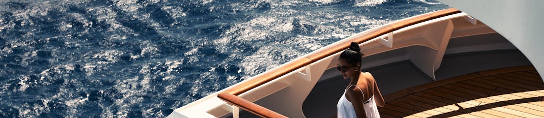 woman on deck of crystal cruises ship