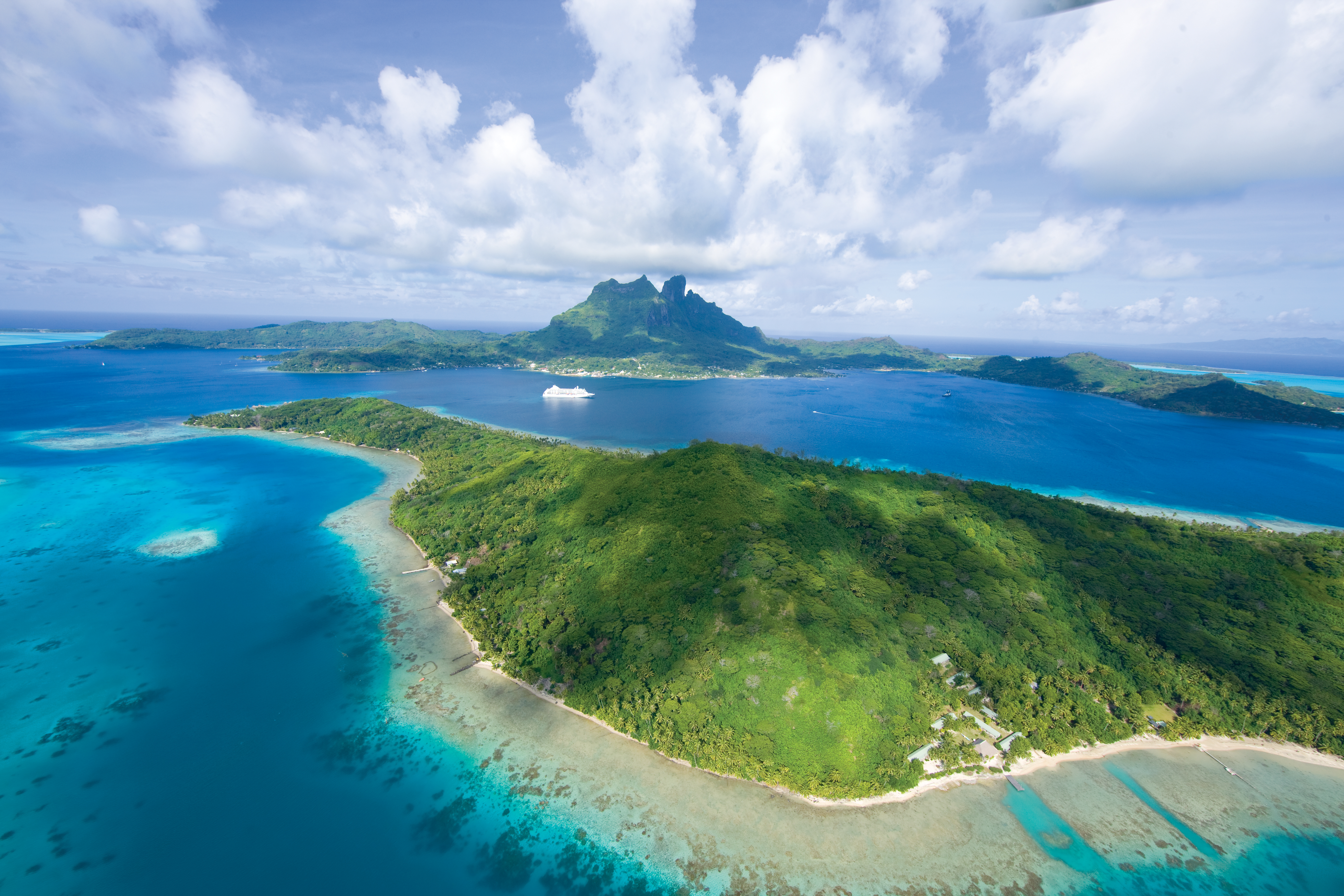 regent ship sailing in tahiti