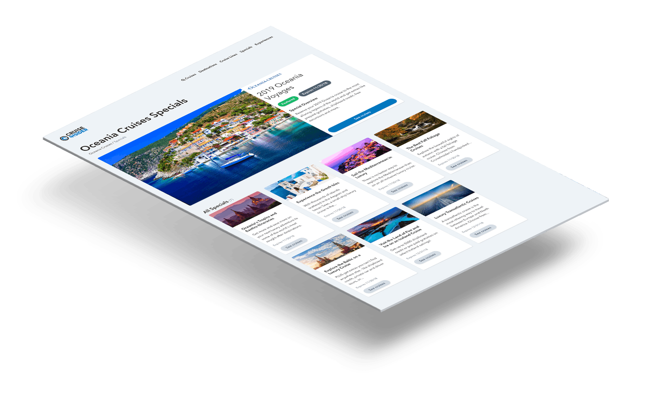 Cruise insider page displayed stacked horizontally and at an angle