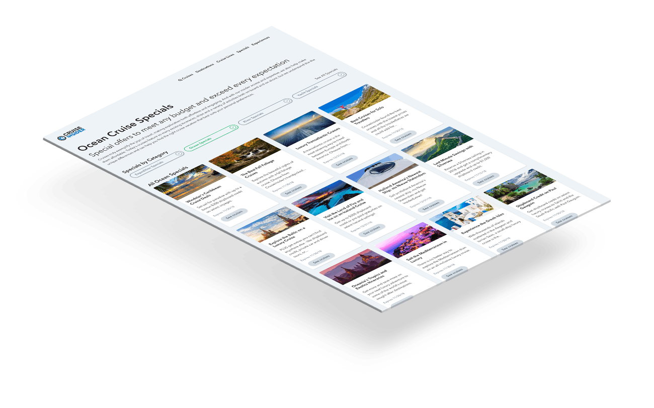 Cruise insider page displayed stacked horizontally and at an angle
