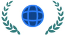Globe icon wrapped in wreath